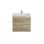 Berge Ensuite White Oak Wall Hung 600 Vanity Cabinet Only